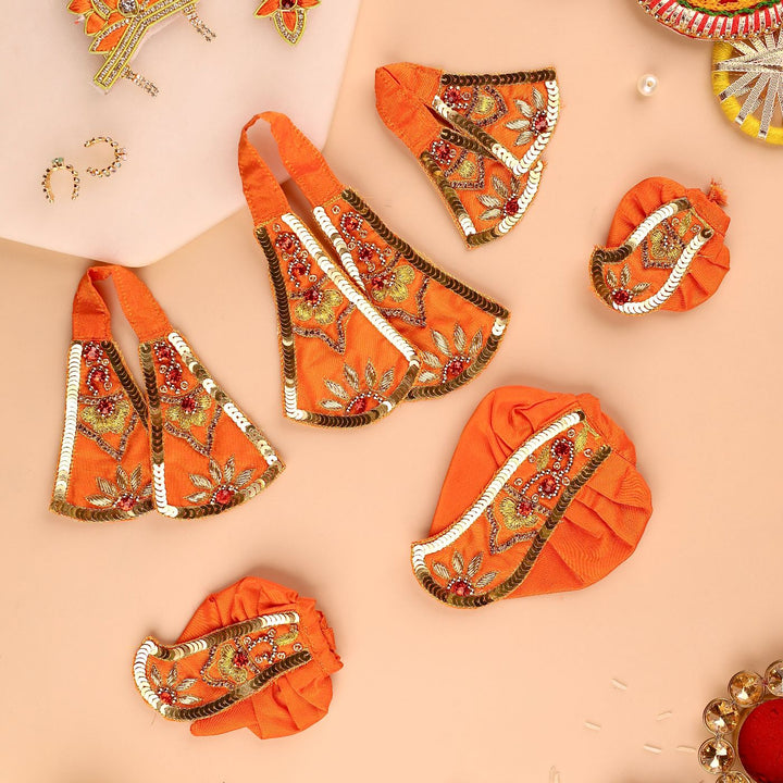 Hand Embroidered Zardozi Divya Raas Art Silk Radha & Krishna Poshak (Dress)