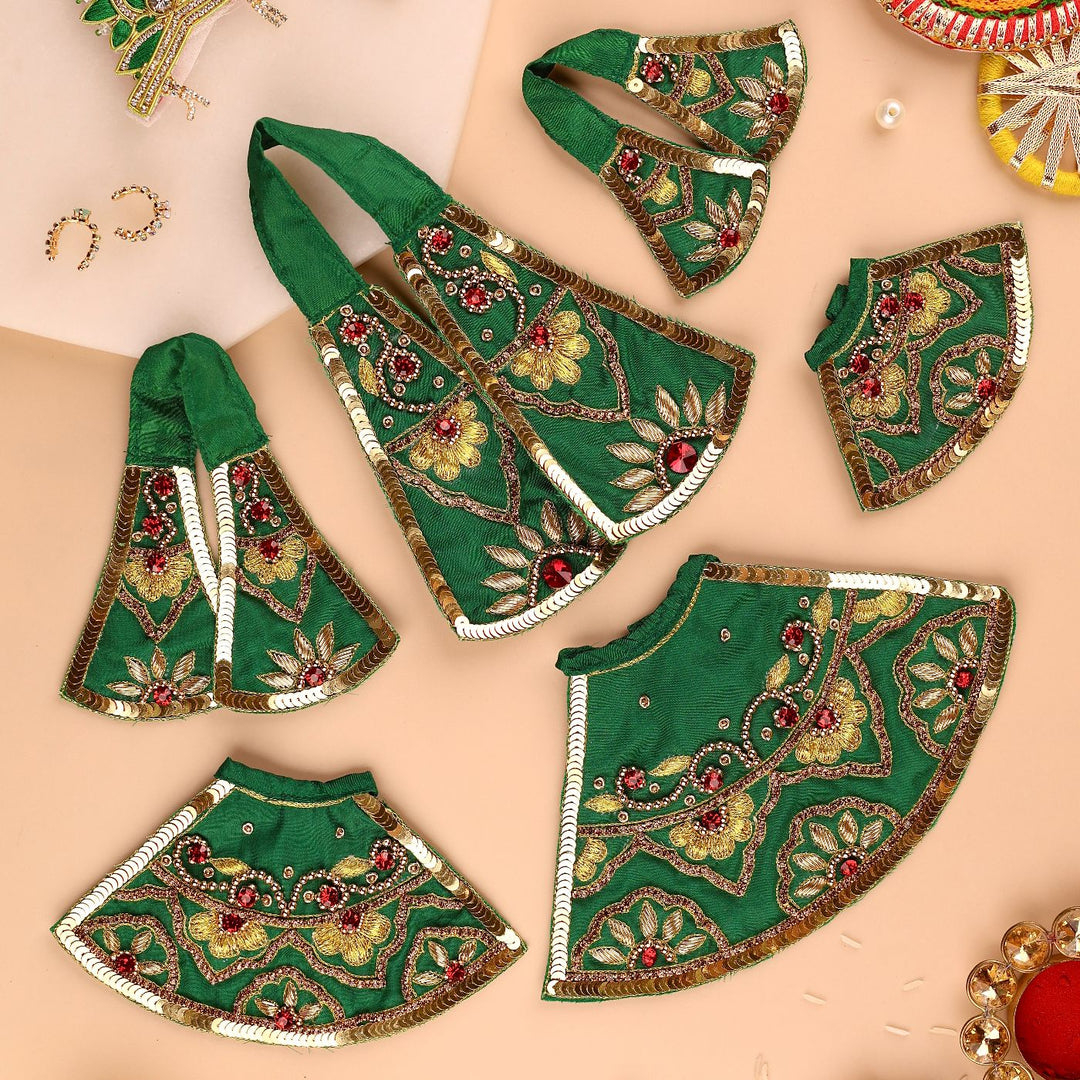 Hand Embroidered Zardozi Divya Raas Art Silk Radha & Krishna Poshak (Dress)