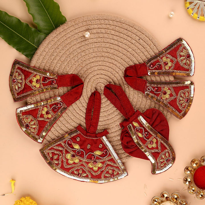 Hand Embroidered Zardozi Divya Raas Art Silk Radha & Krishna Poshak (Dress)