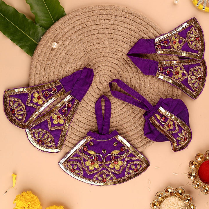 Hand Embroidered Zardozi Divya Raas Art Silk Radha & Krishna Poshak (Dress)