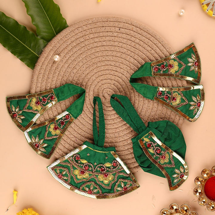 Hand Embroidered Zardozi Divya Raas Art Silk Radha & Krishna Poshak (Dress)