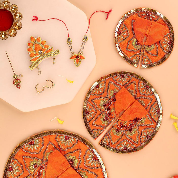 Hand Embroidered Zardozi Divya Raas Art Silk Laddu Gopal Poshak (Dress)