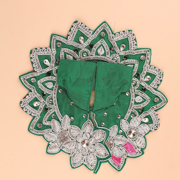 Hand Embroidered Zardozi Lotus Inspired Art Silk Laddu Gopal Poshak (Dress)