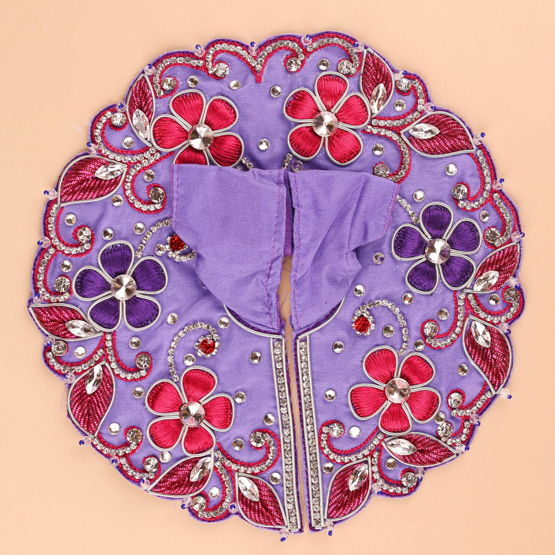 Hand Embroidered Zardozi Vrindavan Phool Bangla Inspired Art Silk Laddu Gopal Poshak (Dress)