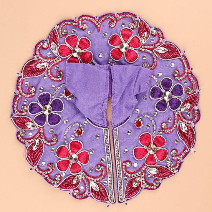 Hand Embroidered Zardozi Vrindavan Phool Bangla Inspired Art Silk Laddu Gopal Poshak (Dress)