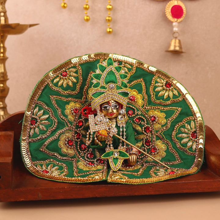 Hand Embroidered Zardozi Divya Raas Art Silk Laddu Gopal Poshak (Dress)