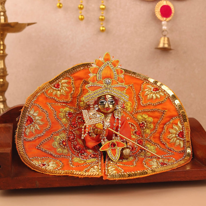 Hand Embroidered Zardozi Divya Raas Art Silk Laddu Gopal Poshak (Dress)