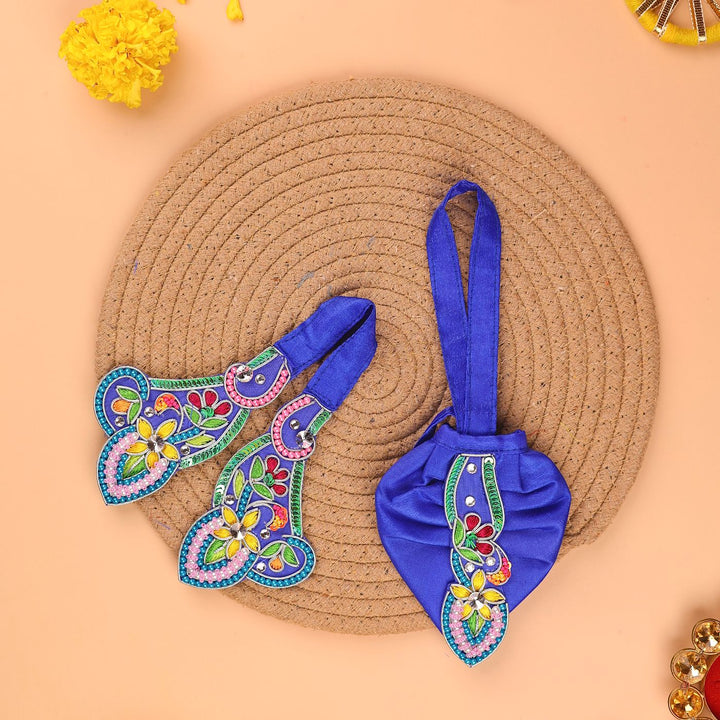 Hand Embroidered Zardozi Flower Design Art Silk Radha & Krishna Poshak (Dress)