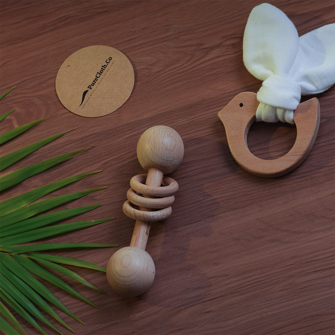 Little Nest Newborn Gift Hamper | Swaddle, Teether & Rattle