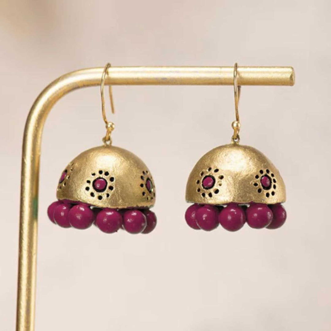 Handmade Beaded Classic Dome Terracotta Earrings