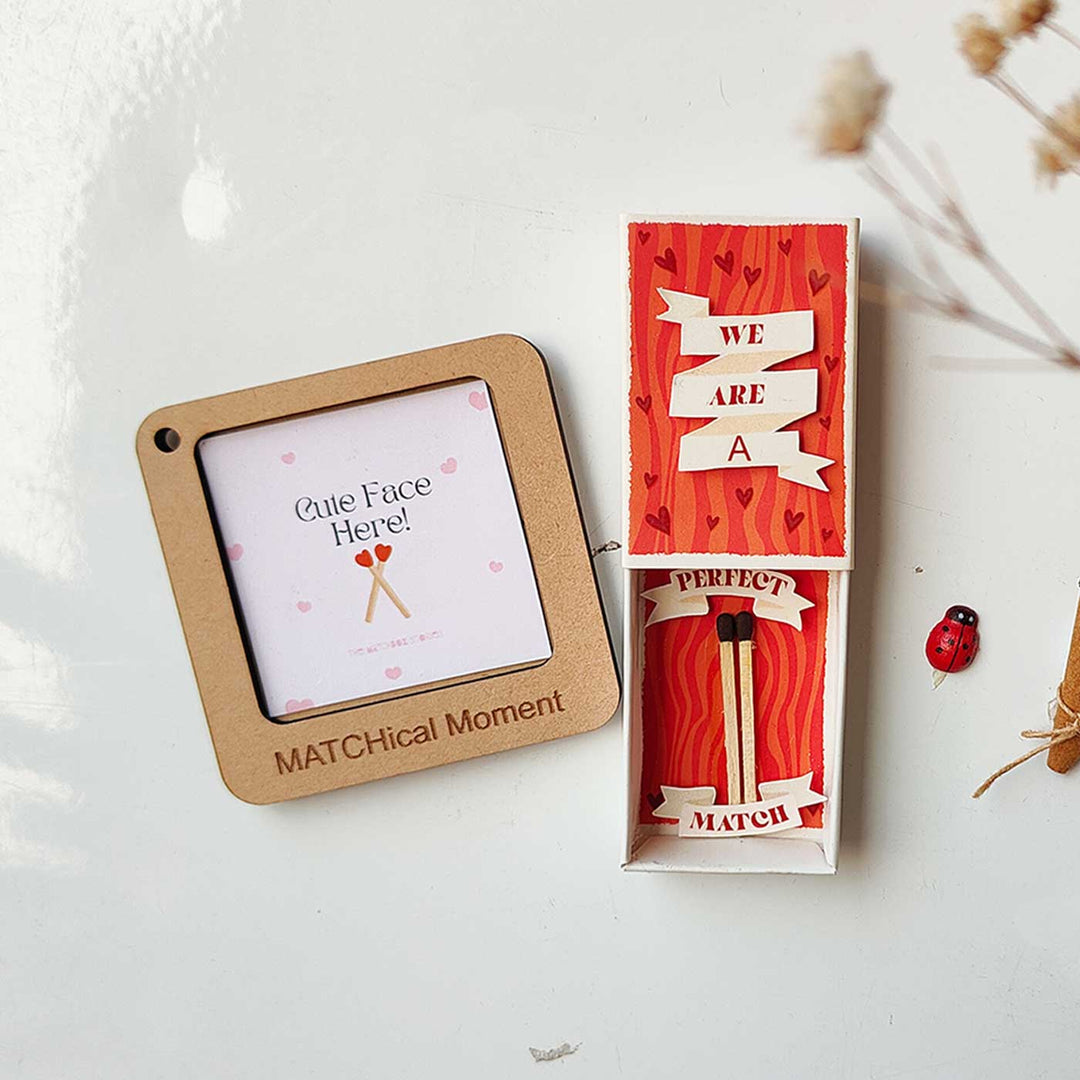 2 Pc | Photo Personalized Frame Magnet & Perfect Match Mini Love Box Magnet | Valentine’s Gifting