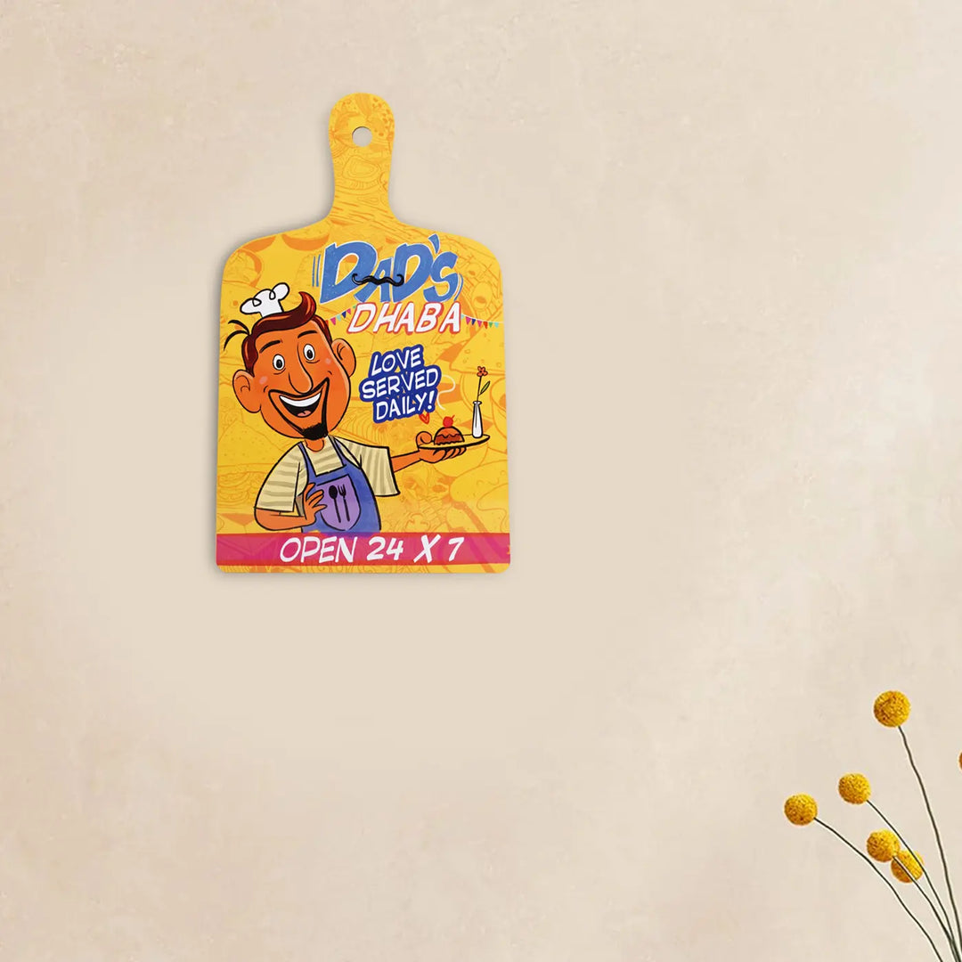 Printed Dads Dhaba Theme MDF Wood Wall Decor