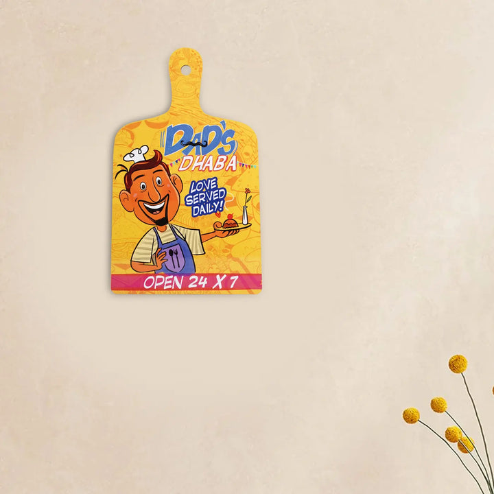 Printed Dads Dhaba Theme MDF Wood Wall Decor