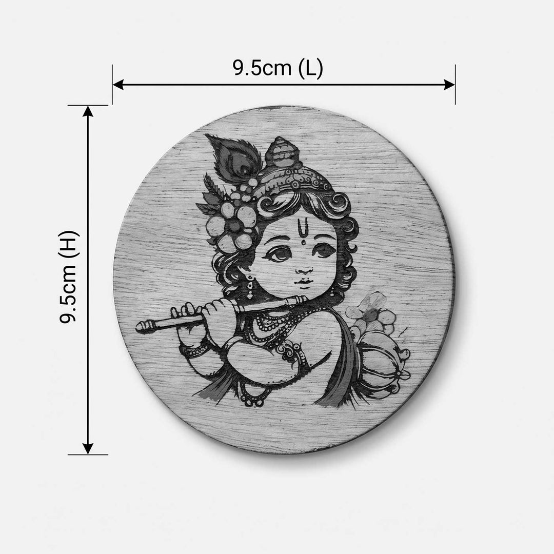 Engraved & Hand-Painted Dancing Lord Shiva Mahogany Wood Fridge Magnet