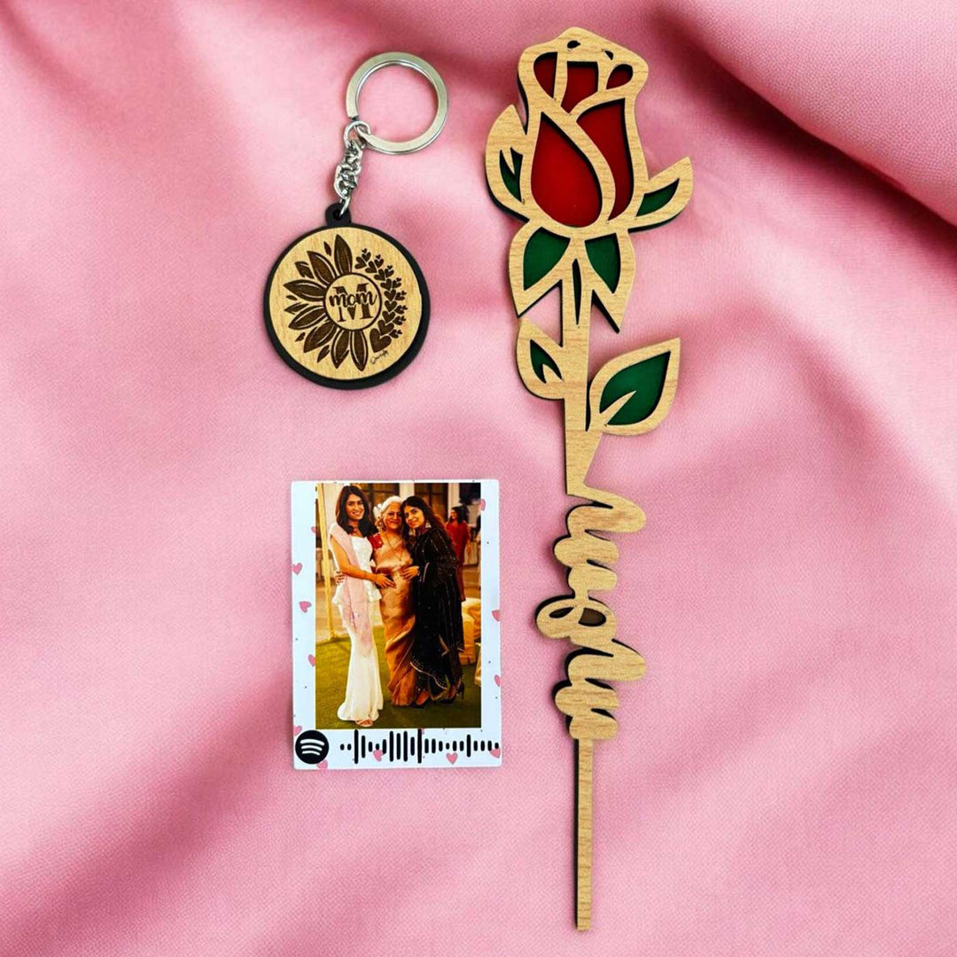 Photo Personalized Mothers Love Theme Hamper | Set of 3