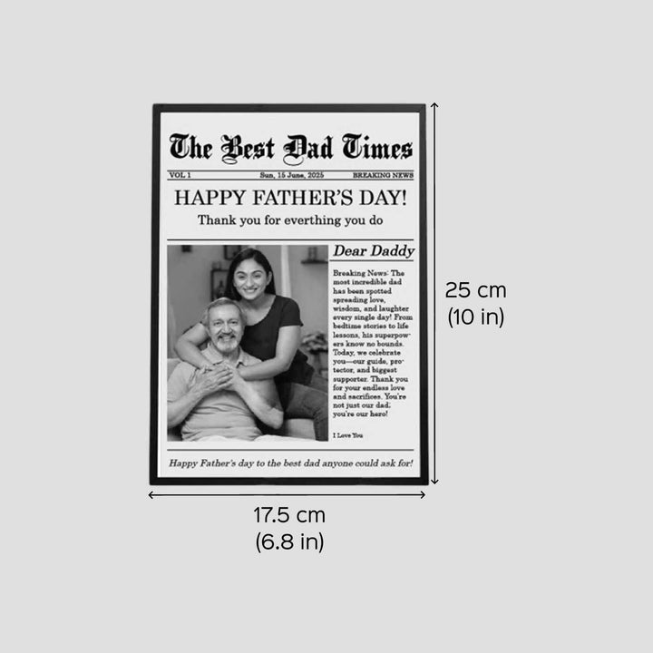 Photo Personalized Handmade Newspaper Theme MDF Wood Decorative Plaque For Fathers