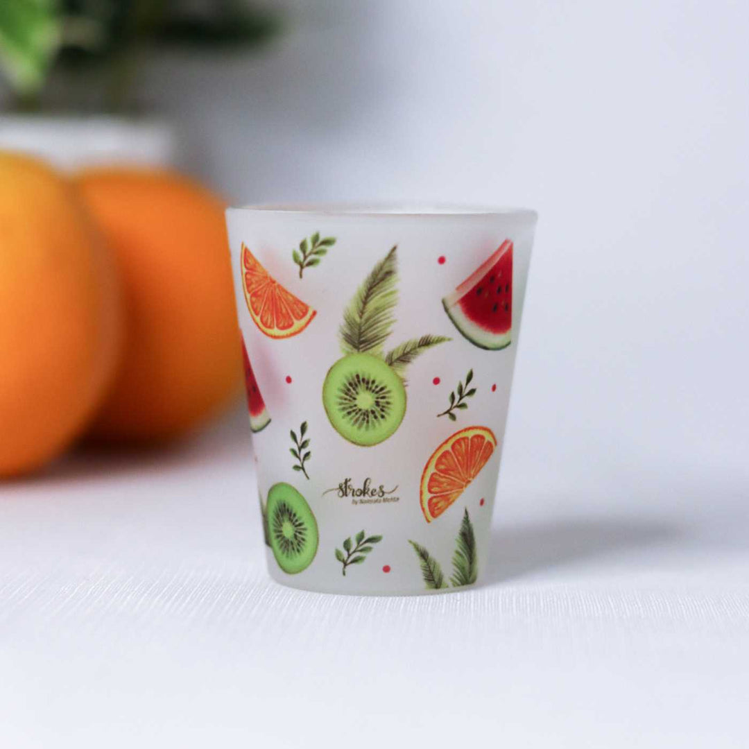 Delicate Print Frosted Shot Glasses I Set of 4