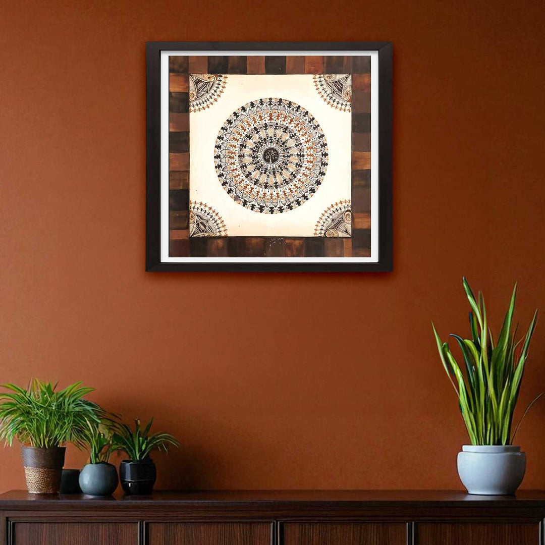 8 X 8 Inch | Handmade Paper Nritya Mandala Painting