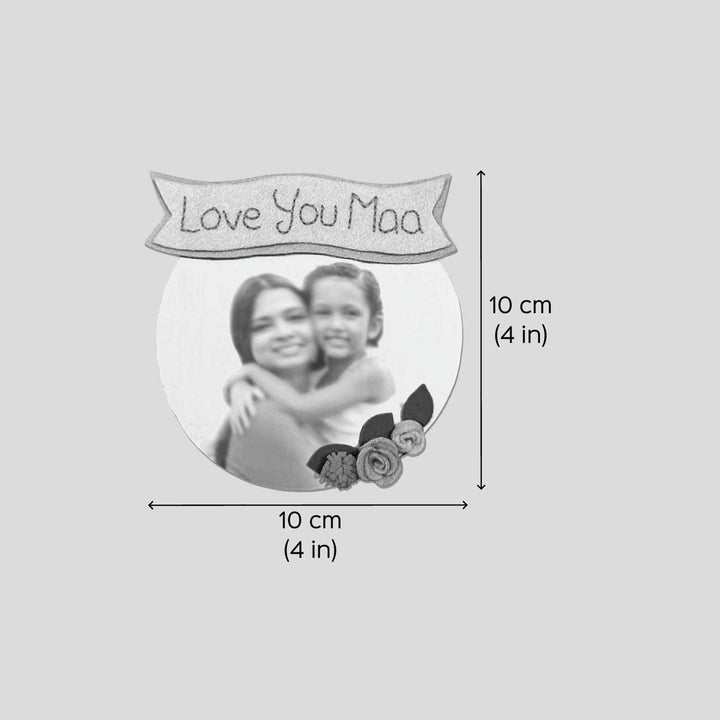 Photo Personalized Handmade Round Floral Theme Felt Fridge Magnet
