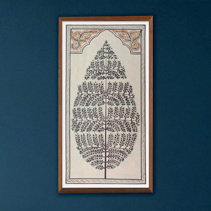 11 X 19 Inch | Handmade Tussar Silk Tree Of Life Painting