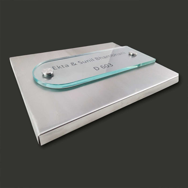 Personalized Engraved Minimalist Stainless Steel Name Plate