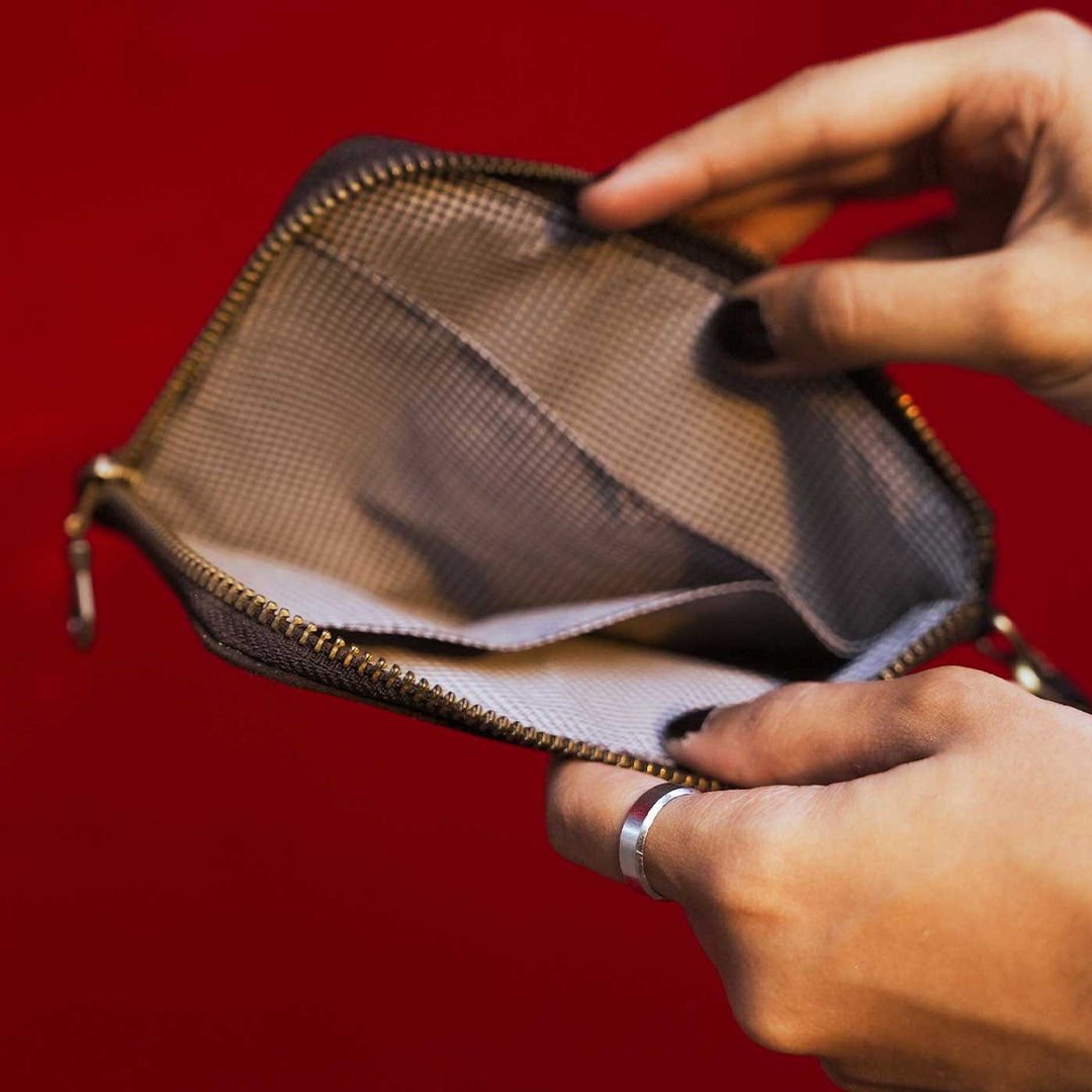 Black Big Little Heart Wristlet