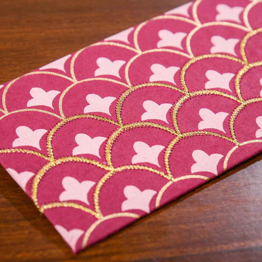 Handmade Embroidered Scallop Paper Envelopes | Set Of 10