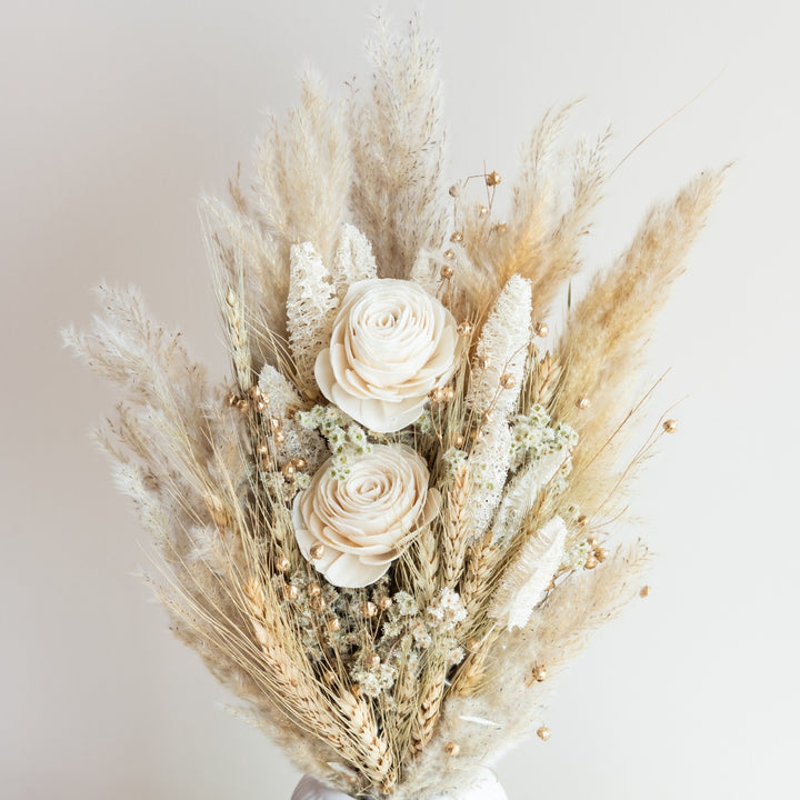 Handmade Ivory White Dream Dried Flower Bouquet