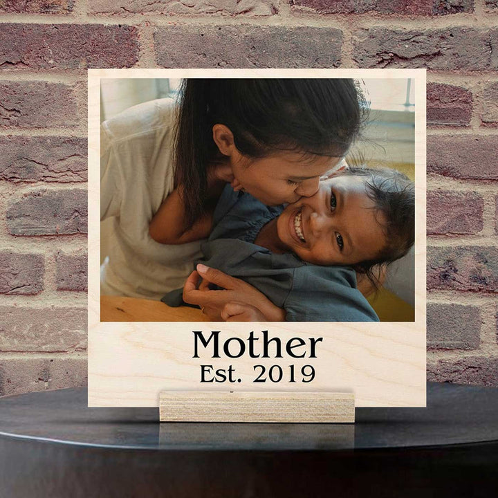Photo Personalized Printed Mother's Milestone Theme Wooden Decorative Plaque