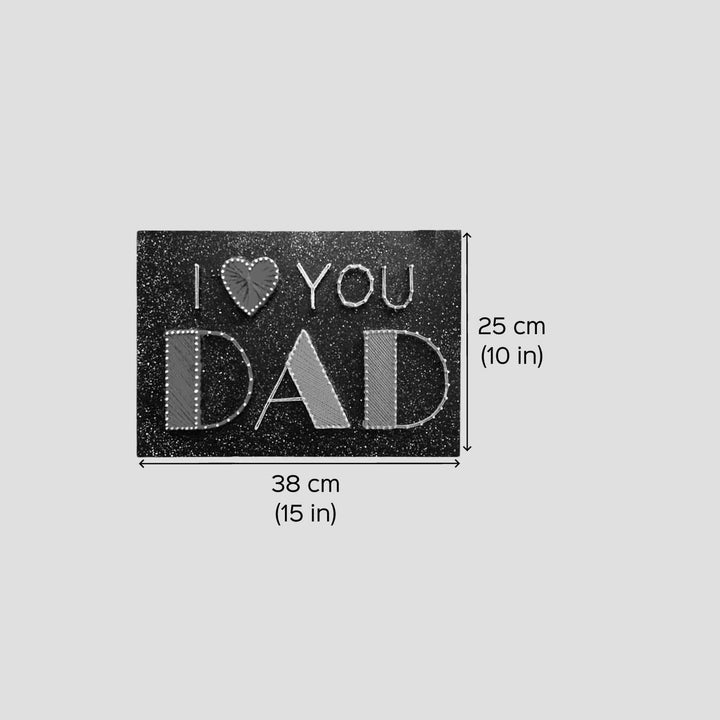 Handmade String Art I Love You Dad Wooden Decorative Plaque For Fathers
