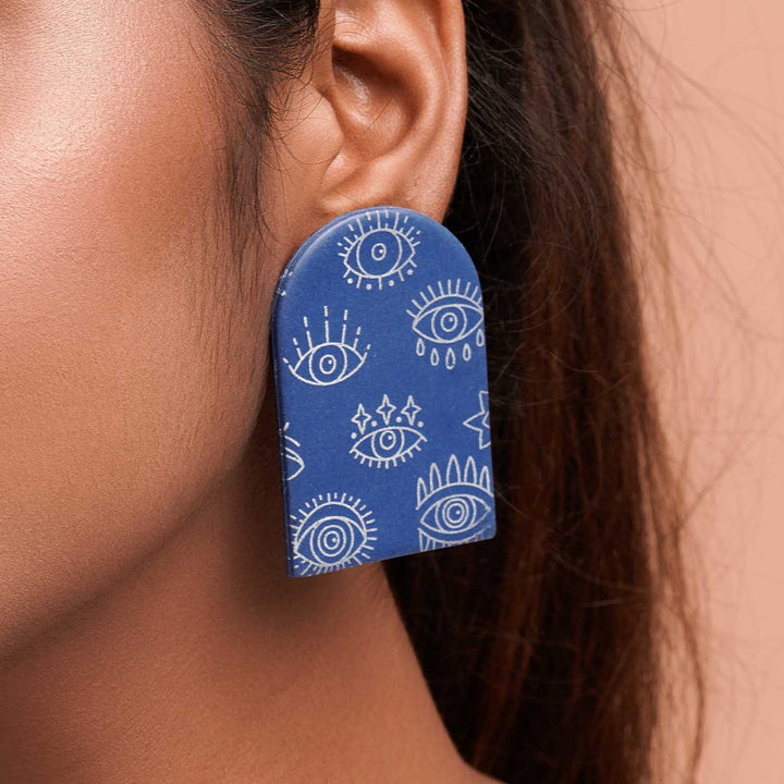 Handmade Polymer Clay All Eyes On You Design Earrings