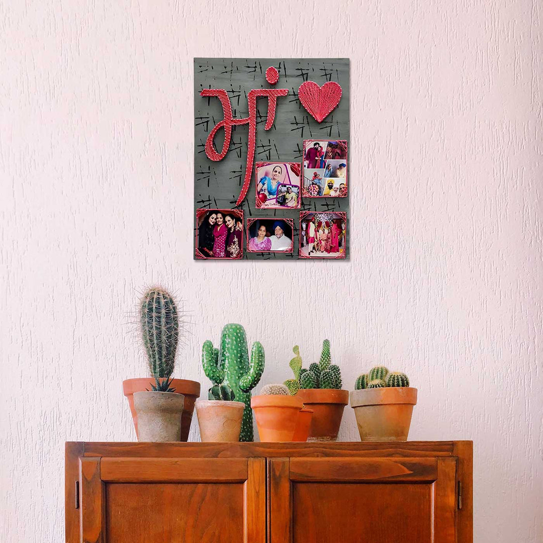 Photo Personalized Handmade String Art Maa Wooden Decorative Plaque For Mothers