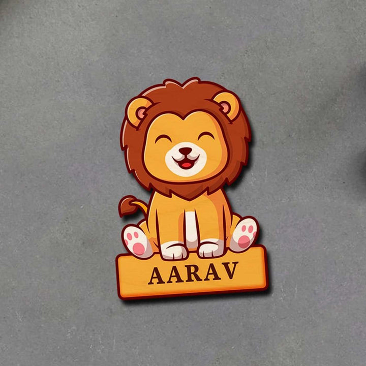 Personalized Printed Lion Theme Plywood Fridge Magnet