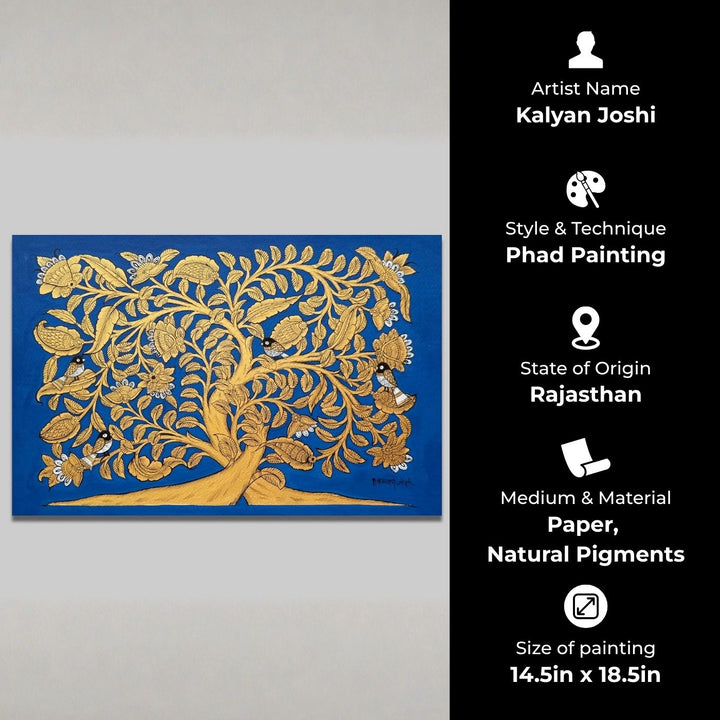 14.5 X 18.5 Inch | Tree Of Life Paper Phad Painting