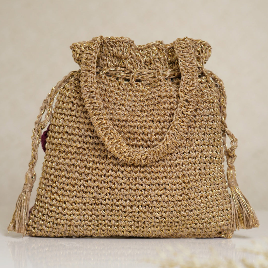 Handmade Crochet Twilight Rosette Potli