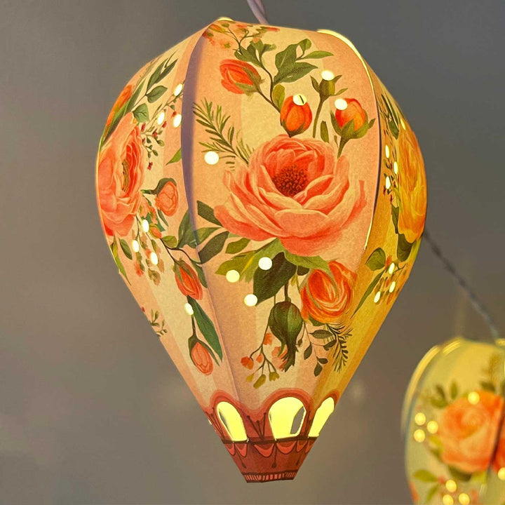 Handmade Floral Mini Hot Air Balloon DIY Paper Fairy Light