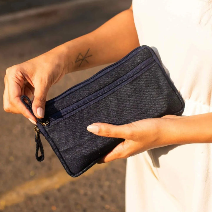Upcycled Patched Eco-Friendly Wallet With Coin Pouch