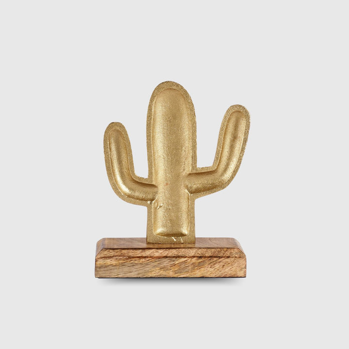 Handmade Gold 'Cactus' Decor Showpiece