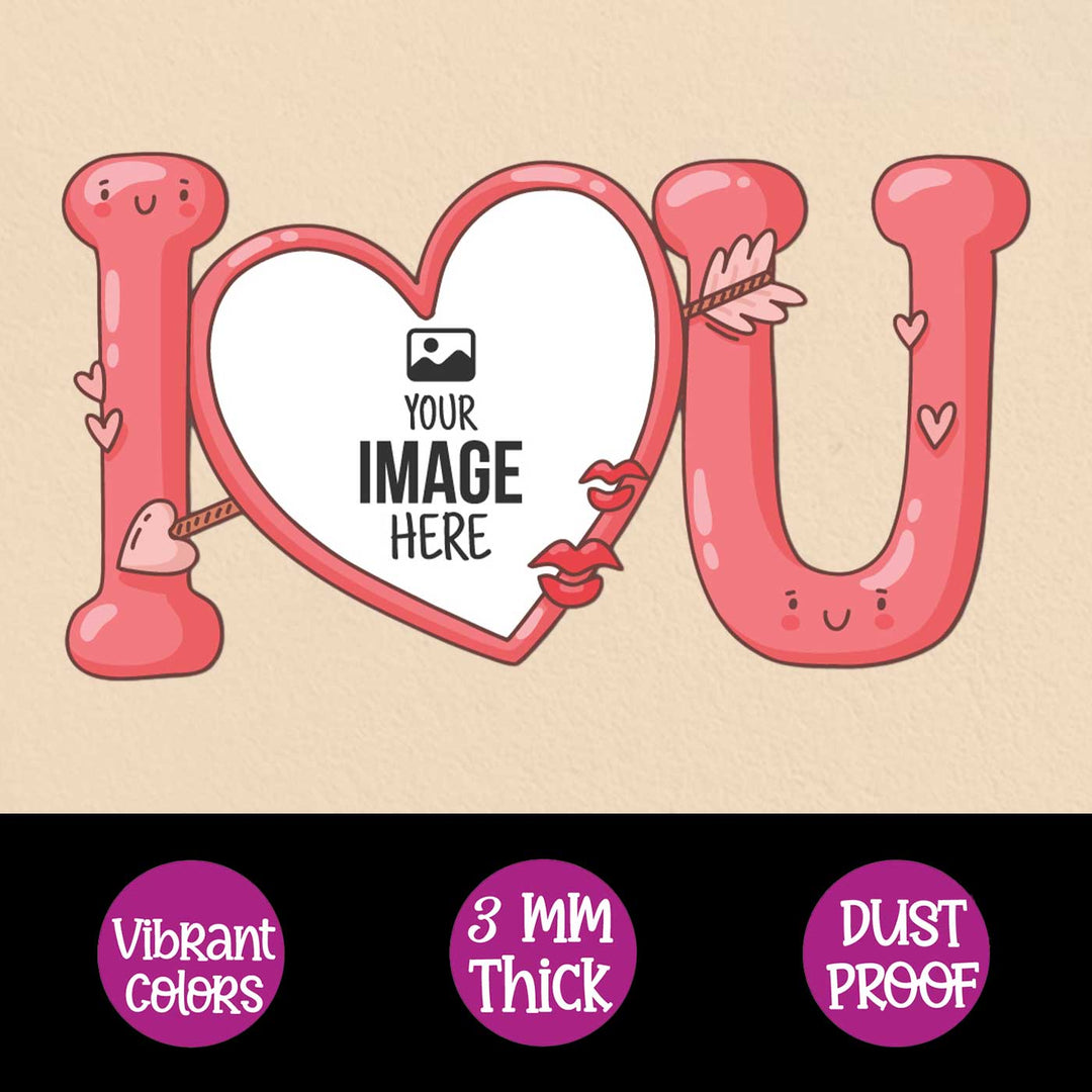 Photo Personalized "I Love You" Wooden Fridge Magnet