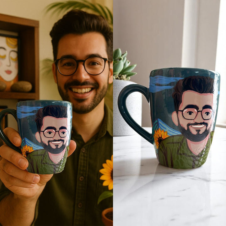 Photo Personalized Hand-Painted Pop Art Illustrated Caricature Mug | 300 ML
