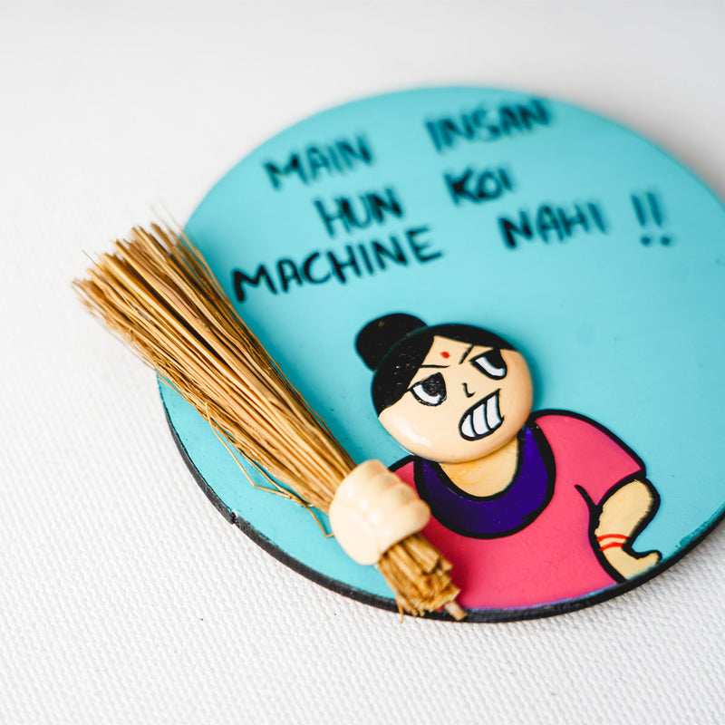 Handcrafted MDF & Clay Aunty Fridge Magnet