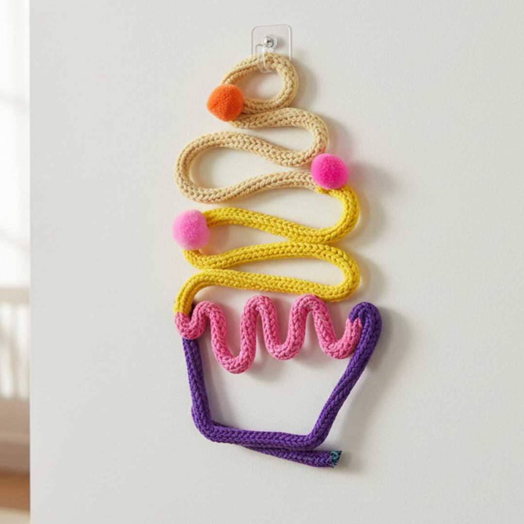 Handmade Knitted Wire Cupcake Hanging For Kids Room Decoration