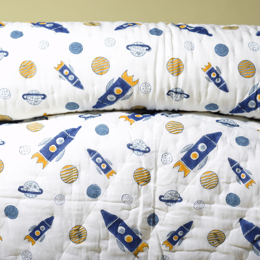 Hand Block Printed Starlight Snooze Quilt/Comforter