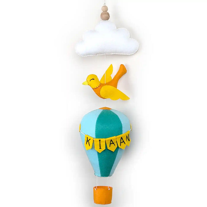 Personalized Handmade Hot Air Balloon Theme Felt Kids Name Plate