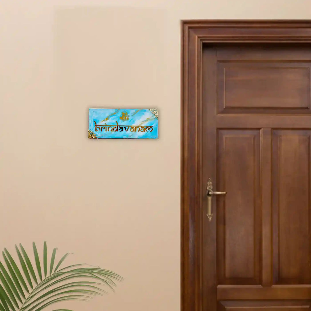 Personalized Blue & Gold Resin Name Plate