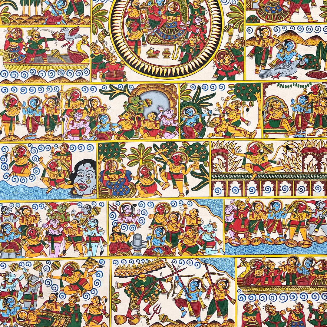 48 X 30 Inch | Ramayana Paper Phad Painting