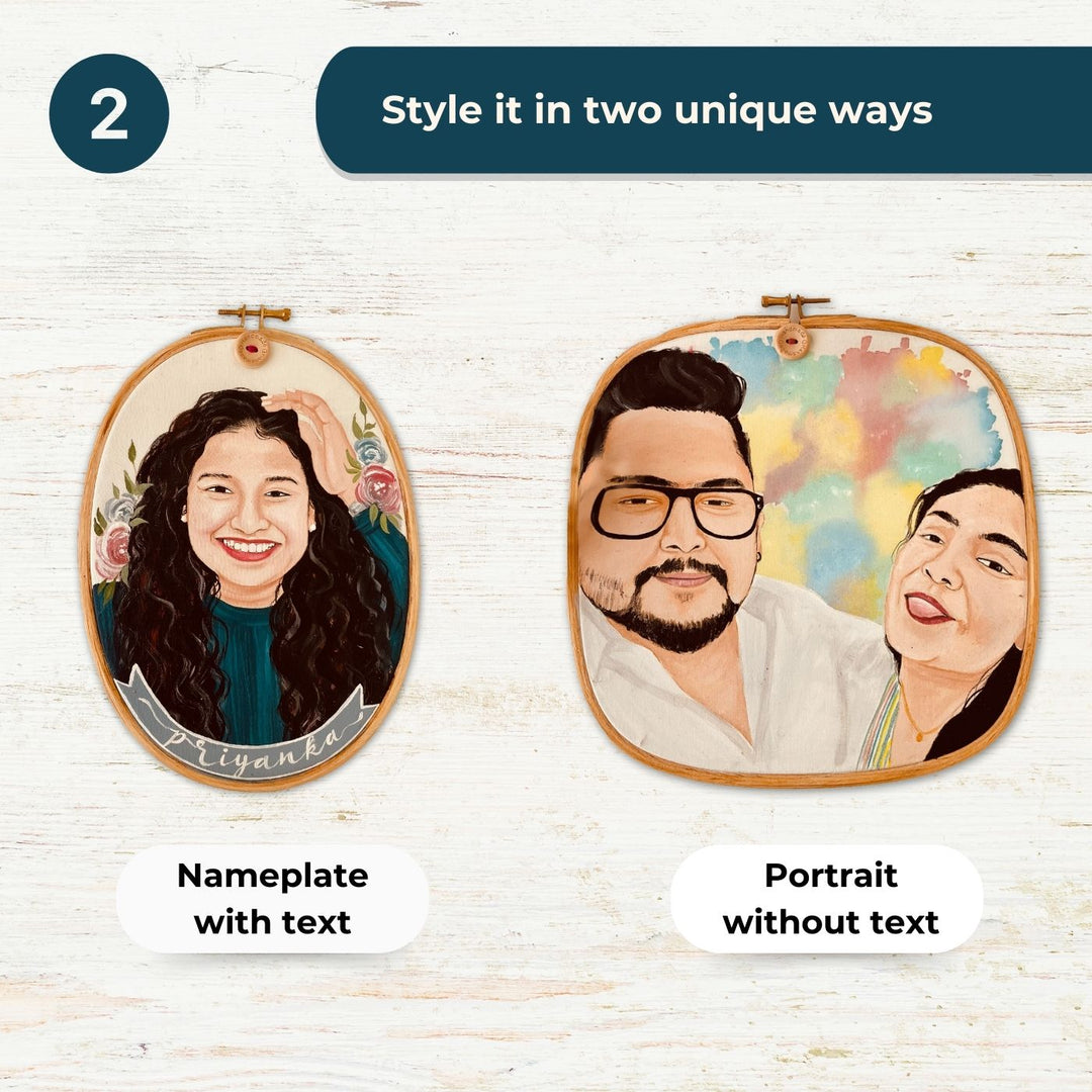 Photo Caricature Round Hoop Frame