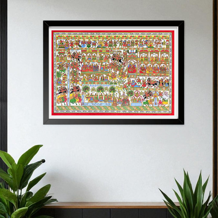 42 X 60 Inch | Marriage of Pabuji Paper Phad Painting