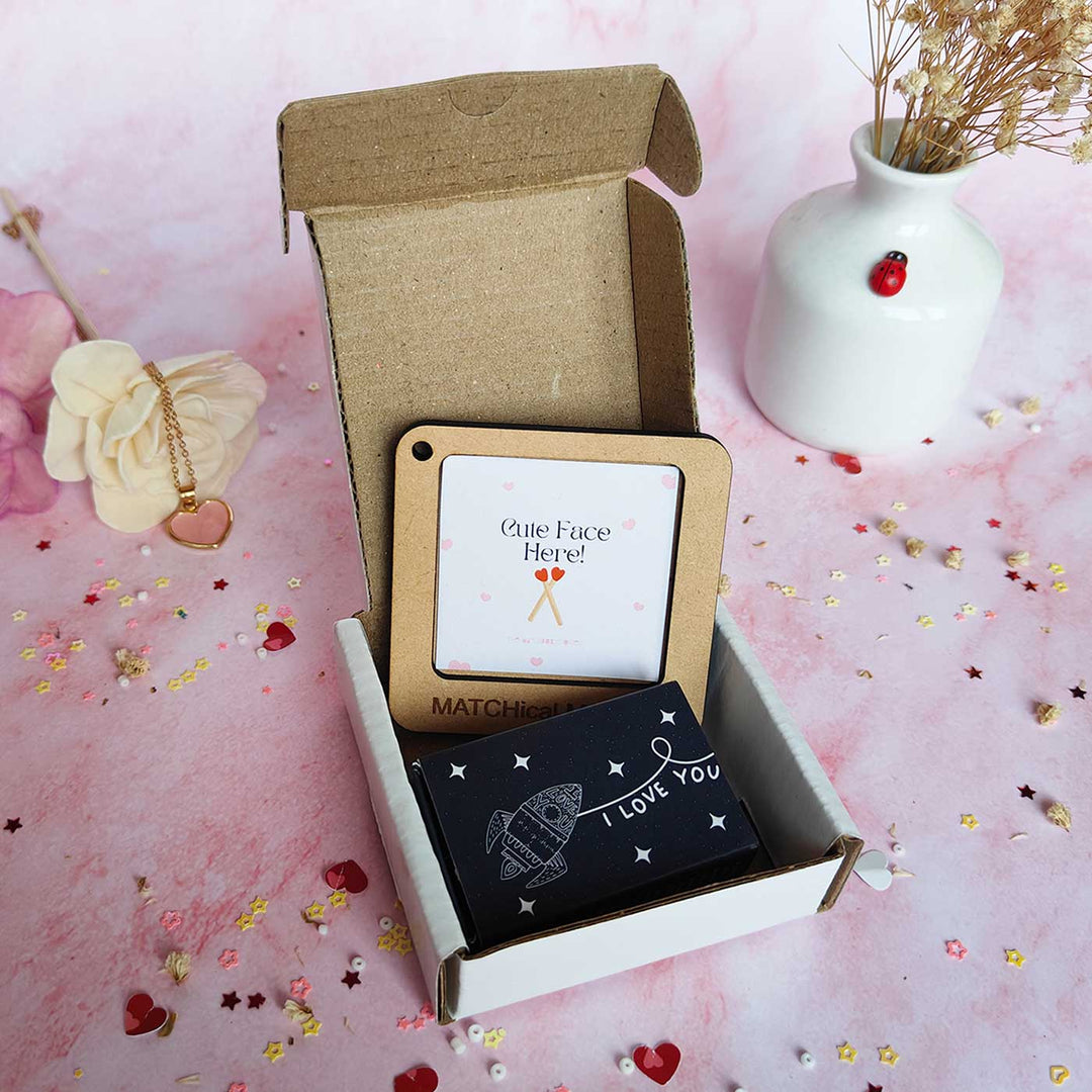 2 Pc | Photo Personalized Frame Magnet & Moon & Back Mini Love Box Magnet | Valentine’s Gifting