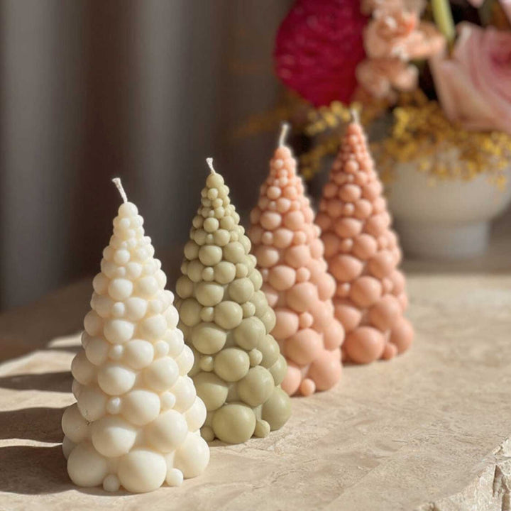 Handmade Bubble Xmas Tree Soy Wax Candle For Christmas Decoration